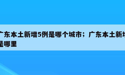 广东本土新增5例是哪个城市；广东本土新增是哪里