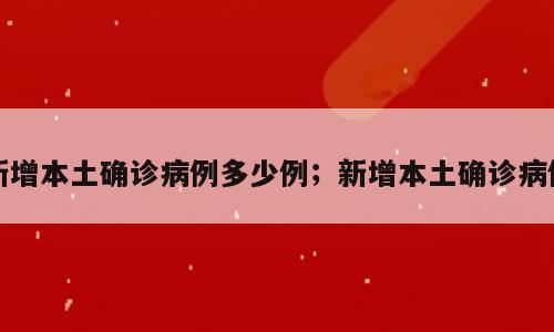 新增本土确诊病例多少例；新增本土确诊病例
