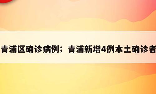 青浦区确诊病例；青浦新增4例本土确诊者