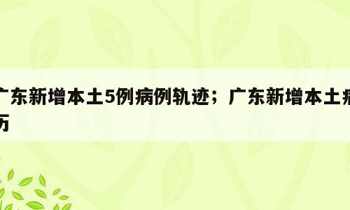 广东新增本土5例病例轨迹；广东新增本土病历