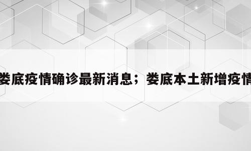 娄底疫情确诊最新消息；娄底本土新增疫情