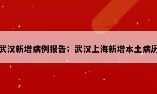 武汉新增病例报告；武汉上海新增本土病历