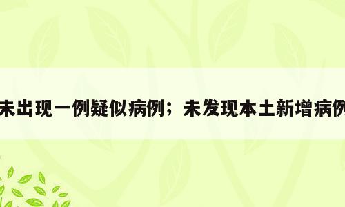 未出现一例疑似病例；未发现本土新增病例