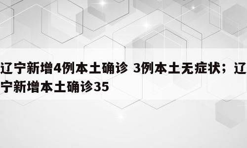 辽宁新增4例本土确诊 3例本土无症状；辽宁新增本土确诊35