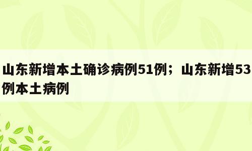 山东新增本土确诊病例51例；山东新增53例本土病例