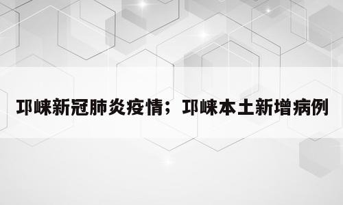 邛崃新冠肺炎疫情；邛崃本土新增病例