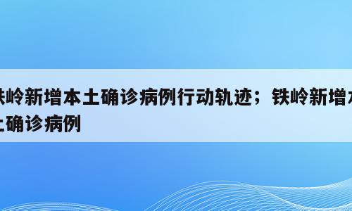 铁岭新增本土确诊病例行动轨迹；铁岭新增本土确诊病例