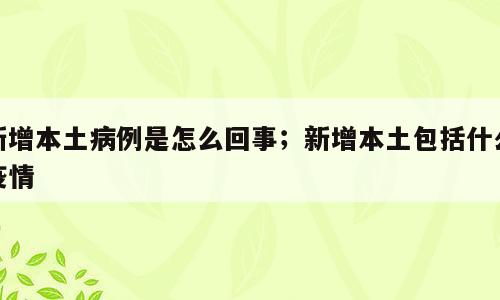 新增本土病例是怎么回事；新增本土包括什么疫情