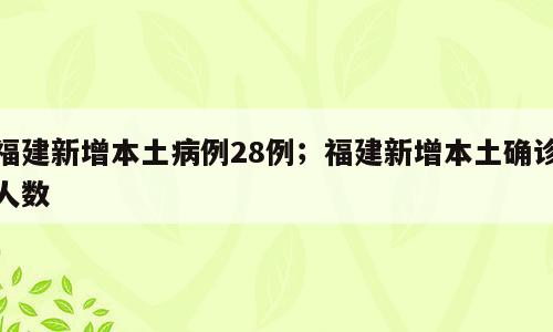 福建新增本土病例28例；福建新增本土确诊人数
