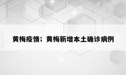 黄梅疫情；黄梅新增本土确诊病例