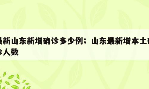 最新山东新增确诊多少例；山东最新增本土确诊人数