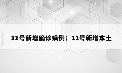 11号新增确诊病例；11号新增本土