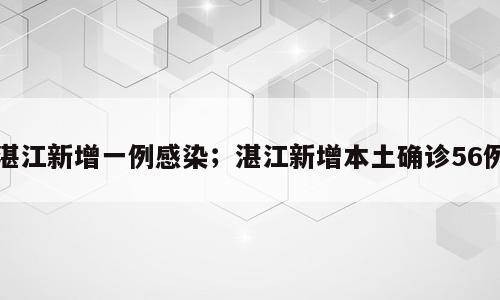 湛江新增一例感染；湛江新增本土确诊56例