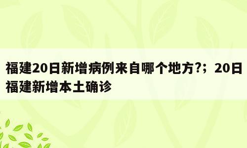 福建20日新增病例来自哪个地方?；20日福建新增本土确诊