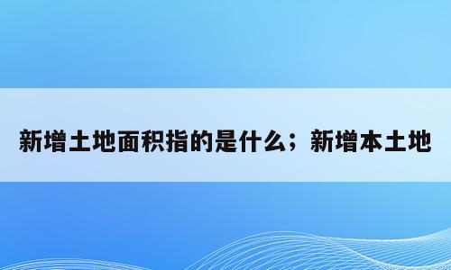 新增土地面积指的是什么；新增本土地