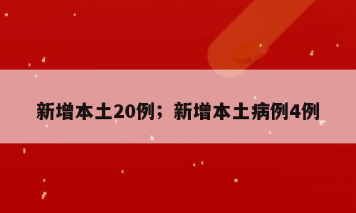 新增本土20例；新增本土病例4例