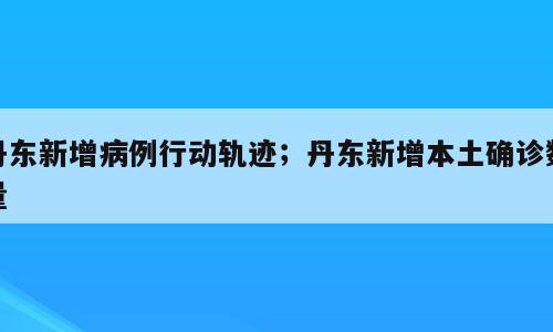 丹东新增病例行动轨迹；丹东新增本土确诊数量