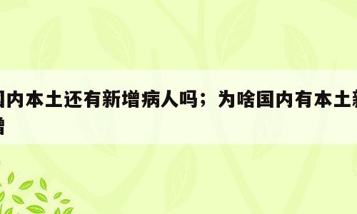 国内本土还有新增病人吗；为啥国内有本土新增