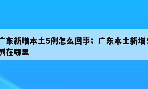 广东新增本土5例怎么回事；广东本土新增5例在哪里