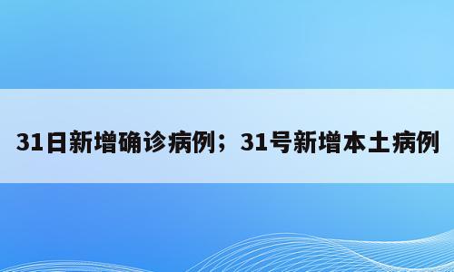 31日新增确诊病例；31号新增本土病例