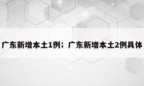 广东新增本土1例；广东新增本土2例具体
