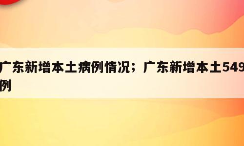广东新增本土病例情况；广东新增本土549例