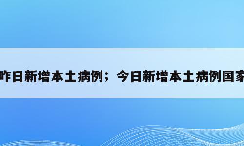 咋日新增本土病例；今日新增本土病例国家