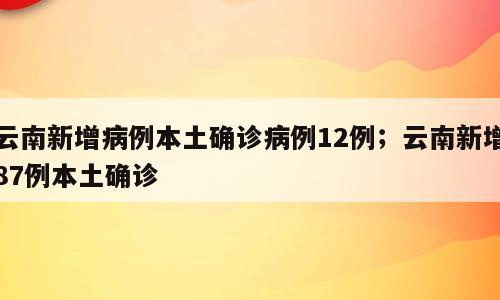 云南新增病例本土确诊病例12例；云南新增87例本土确诊