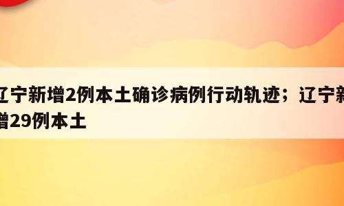 辽宁新增2例本土确诊病例行动轨迹；辽宁新增29例本土