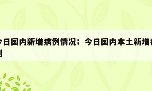 今日国内新增病例情况；今日国内本土新增病例