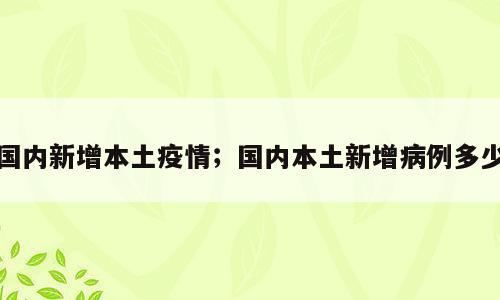 国内新增本土疫情；国内本土新增病例多少