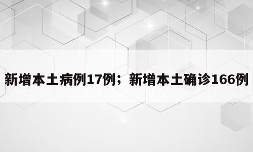 新增本土病例17例；新增本土确诊166例