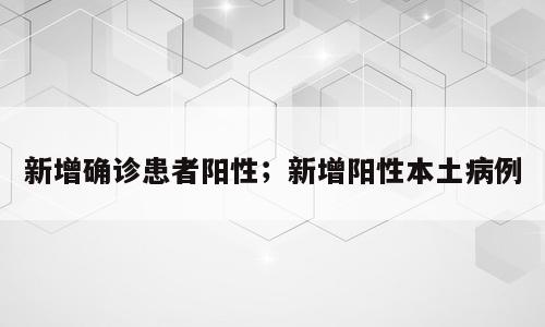 新增确诊患者阳性；新增阳性本土病例