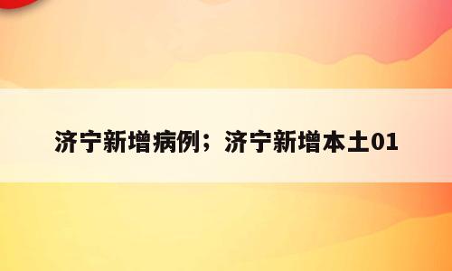 济宁新增病例；济宁新增本土01