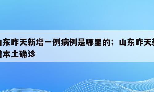 山东昨天新增一例病例是哪里的；山东昨天新增本土确诊