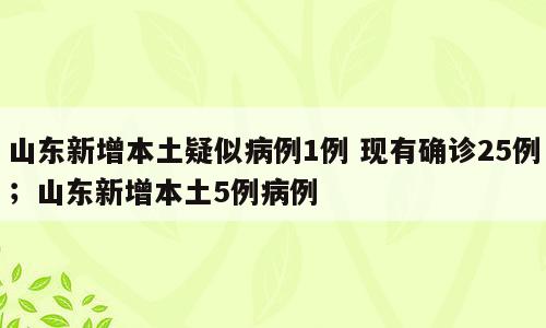 山东新增本土疑似病例1例 现有确诊25例；山东新增本土5例病例