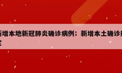新增本地新冠肺炎确诊病例；新增本土确诊规定