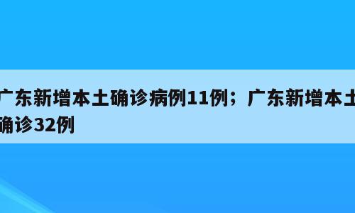 广东新增本土确诊病例11例；广东新增本土确诊32例