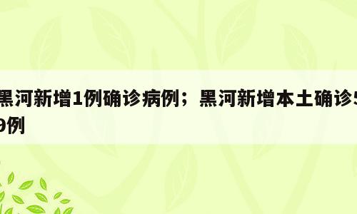 黑河新增1例确诊病例；黑河新增本土确诊59例