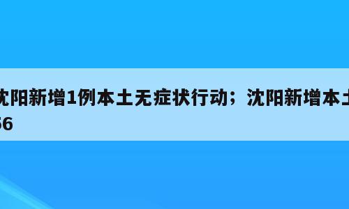 沈阳新增1例本土无症状行动；沈阳新增本土56