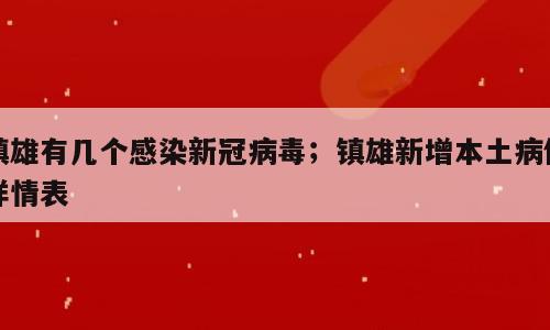 镇雄有几个感染新冠病毒；镇雄新增本土病例详情表