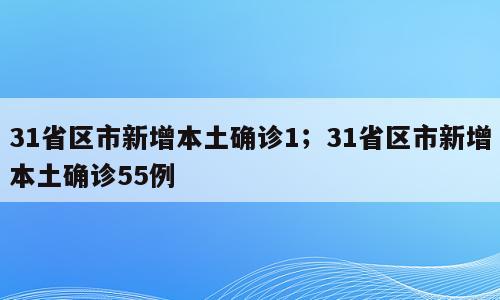 31省区市新增本土确诊1；31省区市新增本土确诊55例