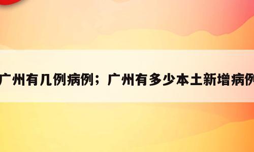广州有几例病例；广州有多少本土新增病例