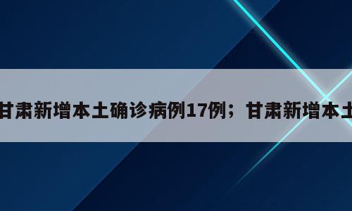 甘肃新增本土确诊病例17例；甘肃新增本土