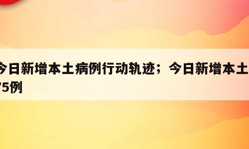 今日新增本土病例行动轨迹；今日新增本土175例