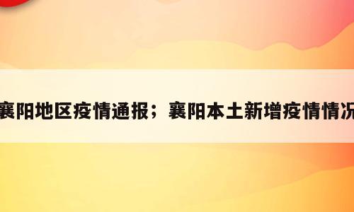 襄阳地区疫情通报；襄阳本土新增疫情情况
