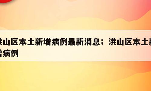 洪山区本土新增病例最新消息；洪山区本土新增病例