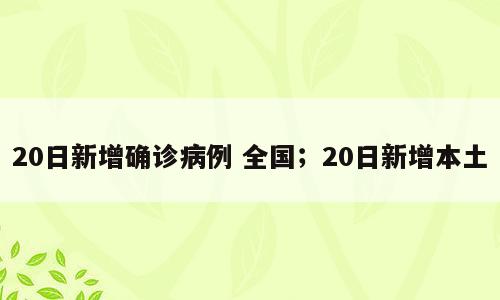 20日新增确诊病例 全国；20日新增本土