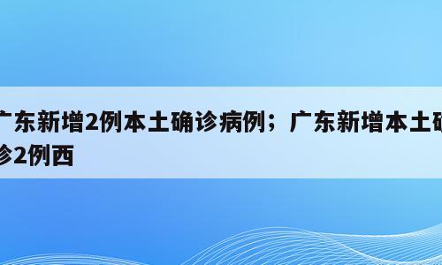广东新增2例本土确诊病例；广东新增本土确诊2例西