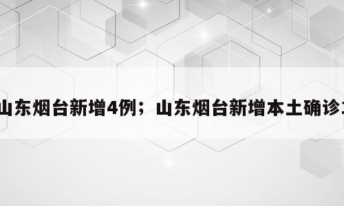 山东烟台新增4例；山东烟台新增本土确诊1